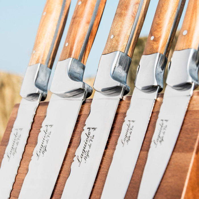 Set 5 cutite de bucatarie cu suport magnetic din lemn de maslin Laguiole Style de Vie Luxury Line KOKSMESSETOLIJF [2]