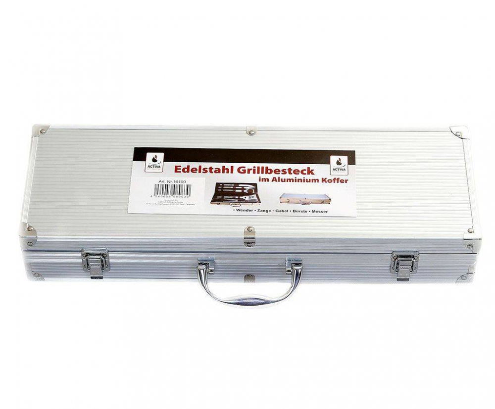 Set 5 ustensile din inox pentru gratar cutie din aluminiu Activa 16100 [3]
