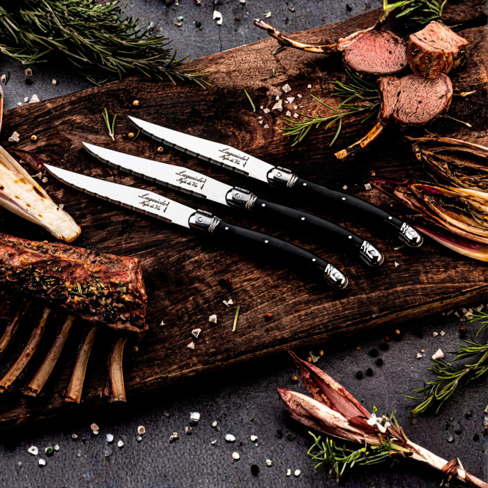 Set 6 cutite de friptura 1,8 mm cu maner negru Laguiole Style de Vie Premium Line 1.8PREMZWART [4]