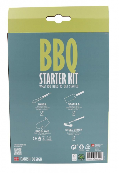 Set BBQ Starter Kit cu spatula, cleste, manusa si perie pentru gratar Cozze 90310 [2]