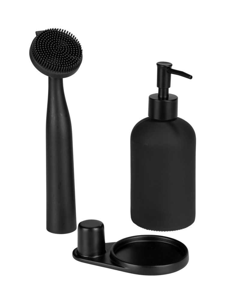 Set dispenser sapun lichid si perie pentru bucatarie Wenko Black Outdoor Kitchen Piedo 55077100 [2]