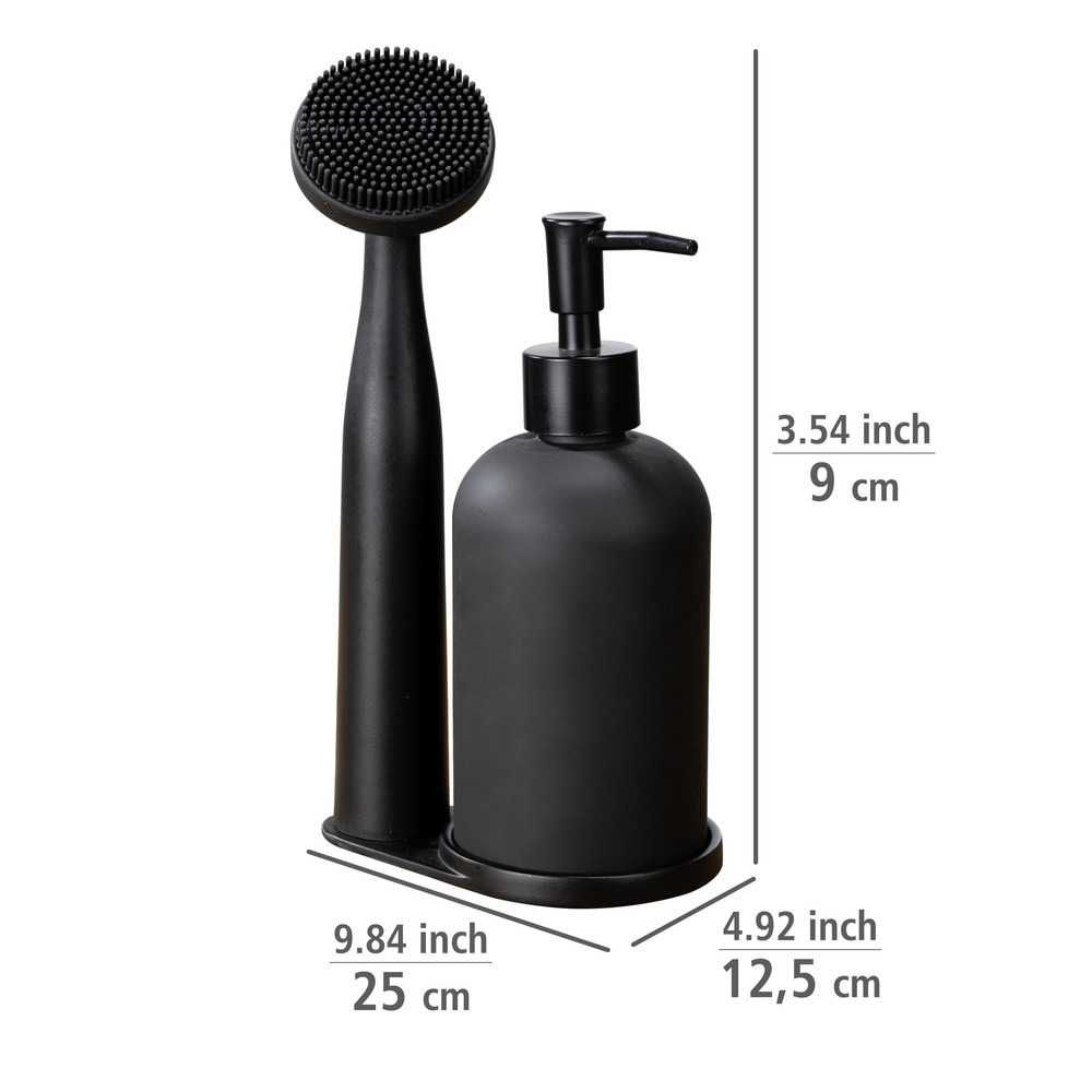 Set dispenser sapun lichid si perie pentru bucatarie Wenko Black Outdoor Kitchen Piedo 55077100 [5]
