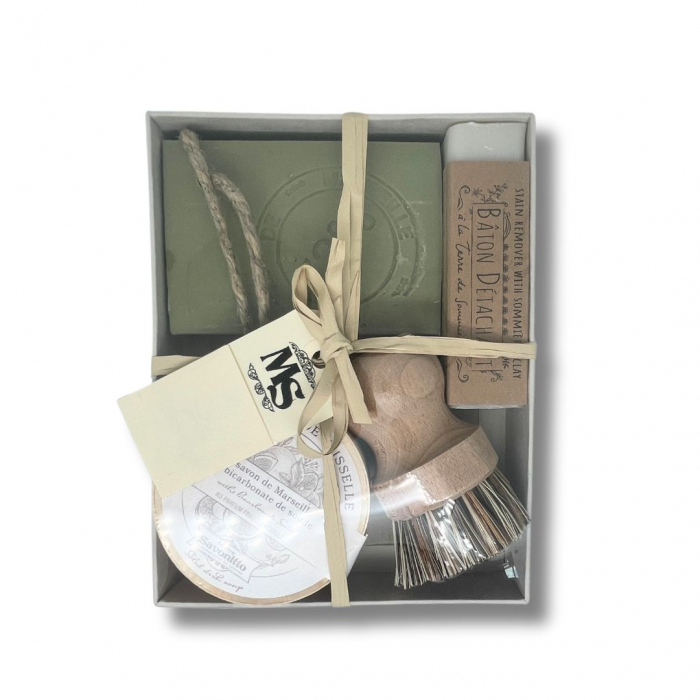 Set Home Box, baton pentru pete, sapun de Marsilia, sapun pentru vase, perie de lemn [1]
