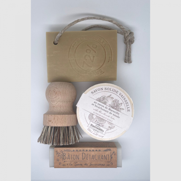 Set Home Box, baton pentru pete, sapun de Marsilia, sapun pentru vase, perie de lemn [2]