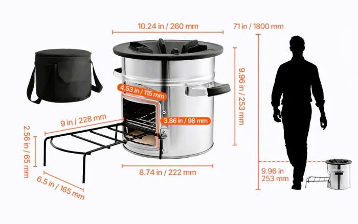 Soba tip racheta pentru camping [3]