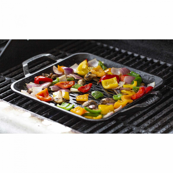 Tava patrata cu doua manere si gauri perforate pentru gratar Chef Collection Lodge 28 cm L-C11SGT [5]