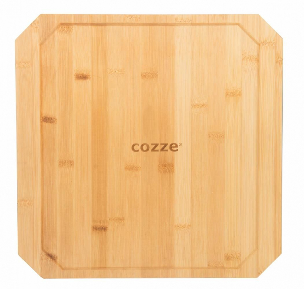 Tava reversibila din fonta cu suport din bambus pentru servire Cozze 33 x 33 cm 90327 [4]