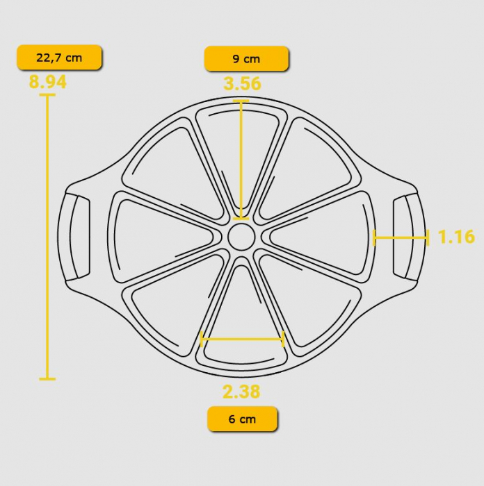 Tava rotunda din fonta cu 8 triunghiuri pentru tarta Lodge 22,7 cm L-BW8WP [8]