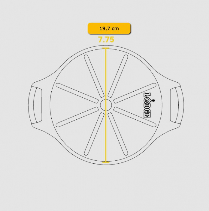 Tava rotunda din fonta cu 8 triunghiuri pentru tarta Lodge 22,7 cm L-BW8WP [10]