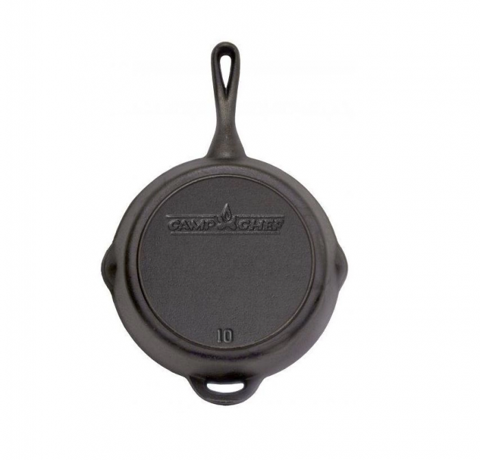TIGAIE ADANCA ROTUNDA DIN FONTA CU MANER  25 cm CAMP CHEF CC-SK10 [2]