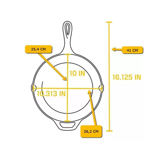 TIGAIE ADANCA ROTUNDA DIN FONTA CU MANER 26 cm LODGE L-8SKFLAG [4]