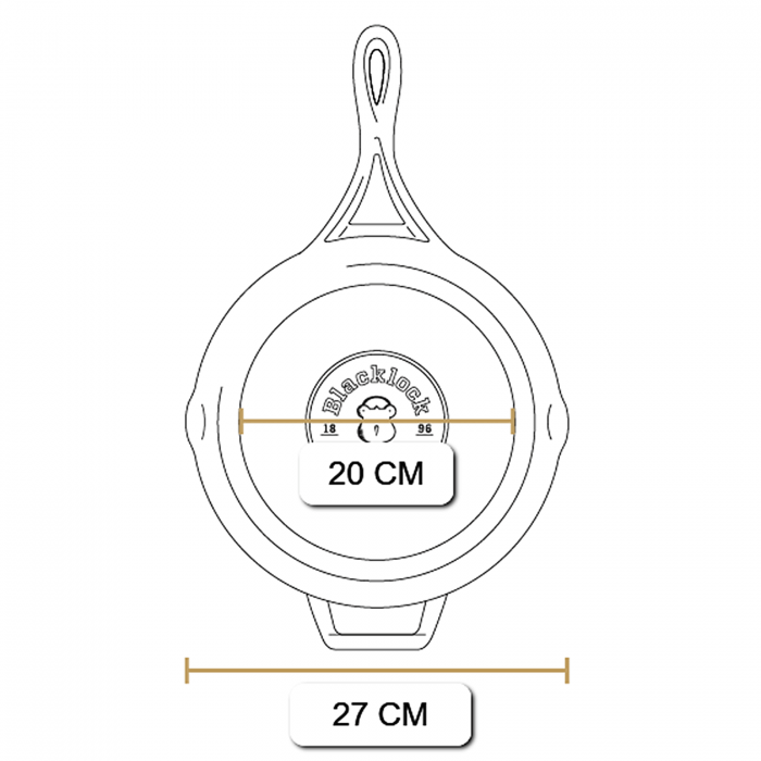 Tigaie adanca rotunda din fonta cu maner Lodge triplu asezonata Blacklock 26 cm L-BL96SK [9]