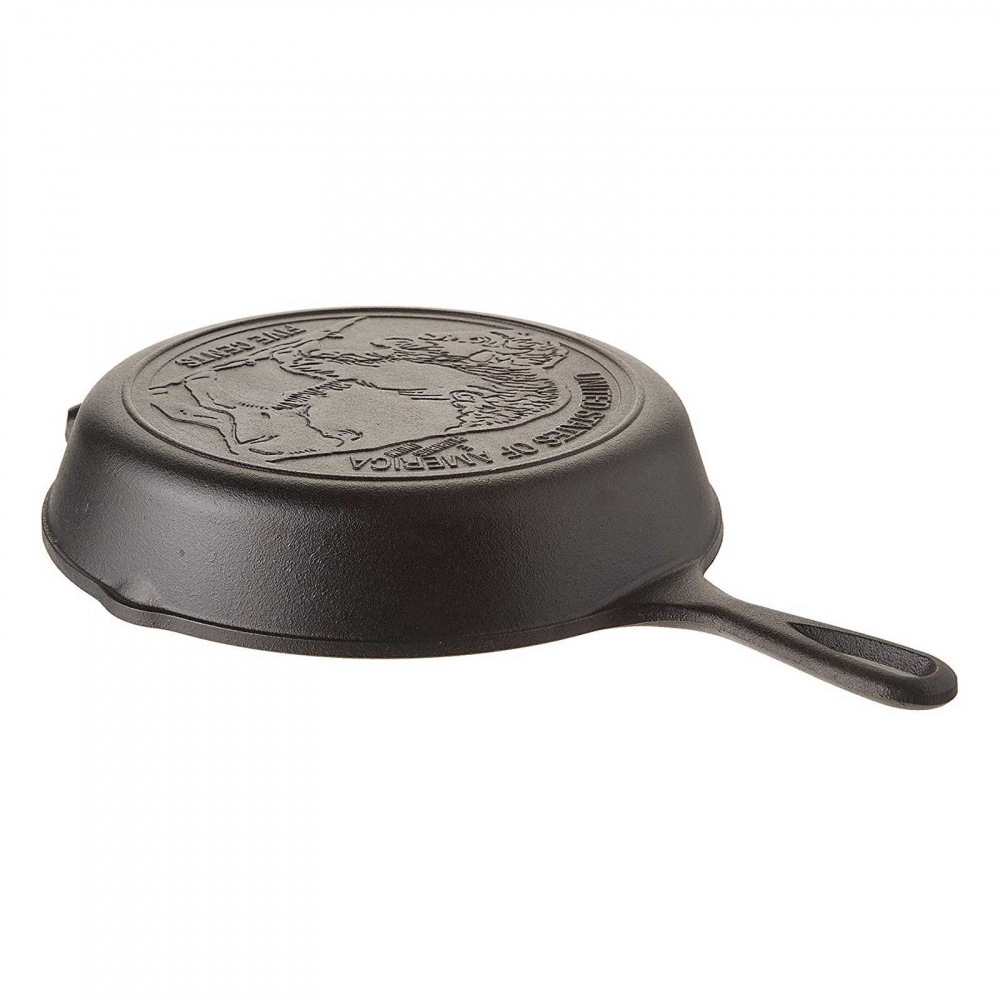 Tigaie adanca rotunda din fonta cu maner si logo Buffalo Nickel Lodge 26 cm L-8SK3BN [5]