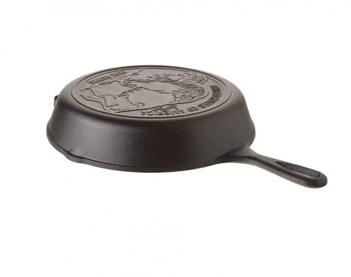 TIGAIE ADANCA ROTUNDA DIN FONTA CU MANER SI LOGO BUFFALO NICKEL LODGE 26 CM L-8SK3BN [3]