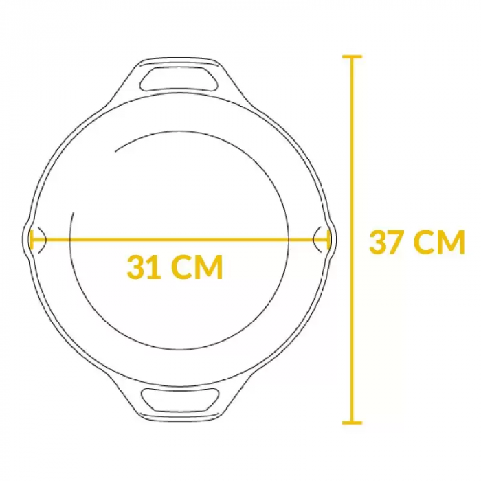 TIGAIE ADANCA ROTUNDA DIN FONTA CU MANERE 30 CM LODGE L-10SKL [5]