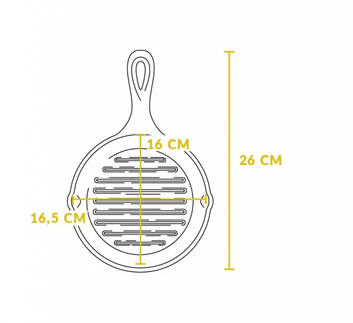 TIGAIE GRILL ADANCA ROTUNDA DIN FONTA CU MANER 16,5 CM LODGE L-3GP [5]
