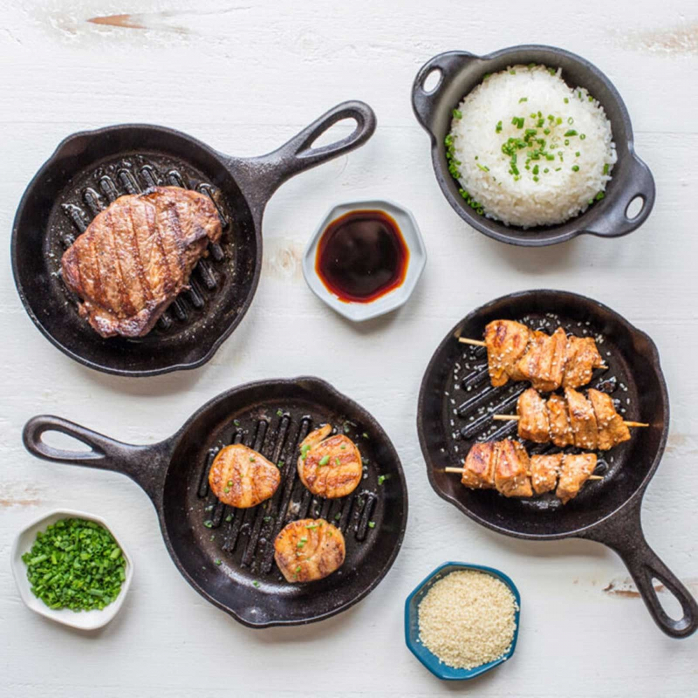 Tigaie grill adanca rotunda din fonta cu maner Lodge 16,5 cm L-3GP [9]