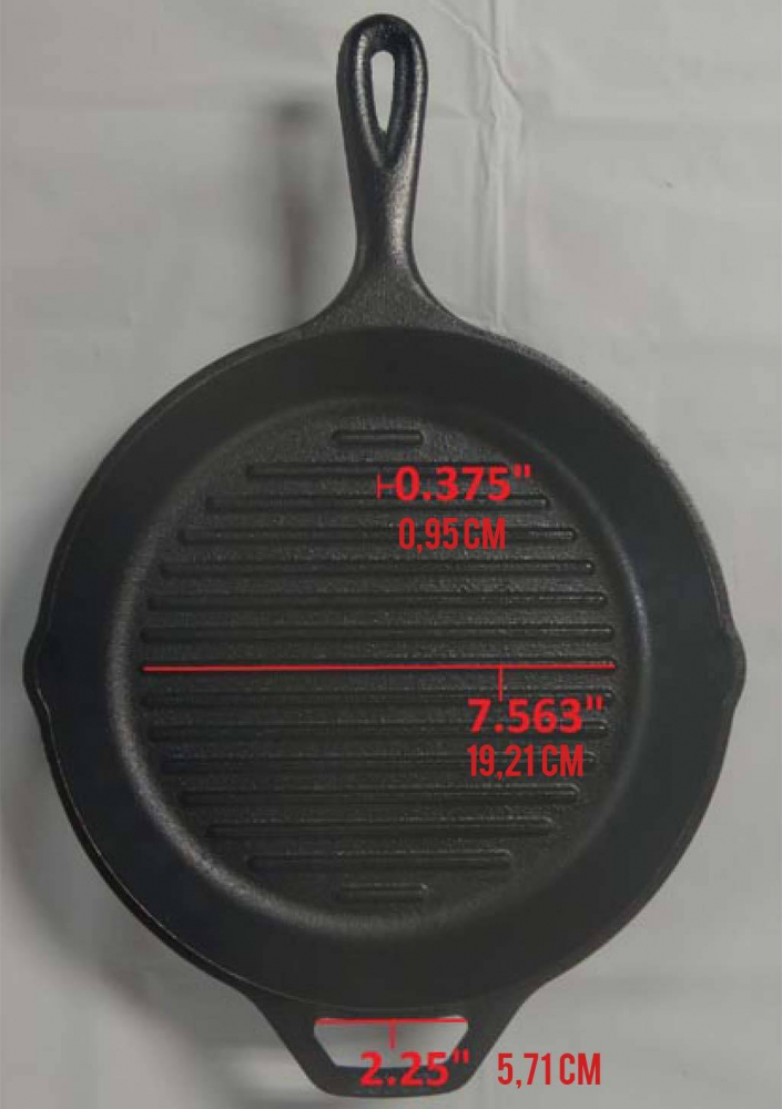 Tigaie grill adanca rotunda din fonta cu maner Lodge 26 cm L-8GP3 [5]