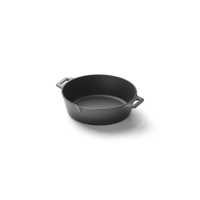 Tigaie si oala adanca rotunda din fonta emailata, capac, maner detasabil, diametru 25 cm, 7,5 cm inaltime, Grandpro A03001004 [3]