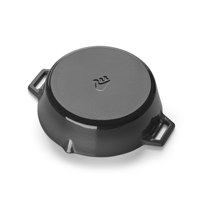 Tigaie si oala adanca rotunda din fonta emailata, capac, maner detasabil, diametru 25 cm, 7,5 cm inaltime, Grandpro A03001004 [4]