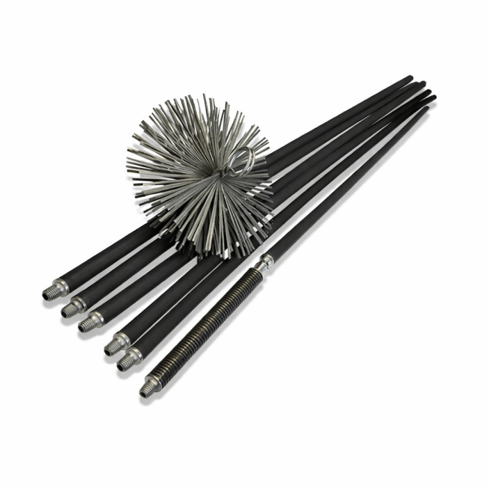 Trusa profesionala de curatat hornuri 8m cu arc si perie otel plat D125 [3]