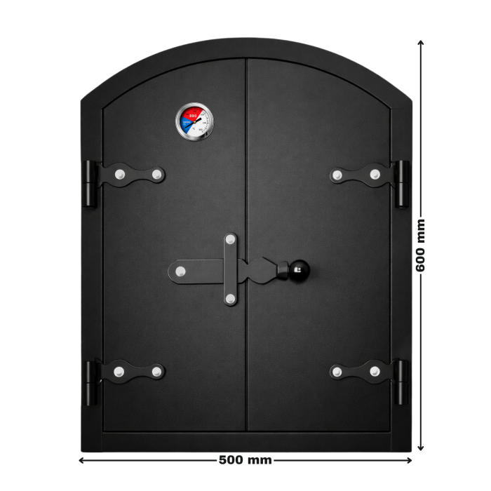 Ușă afumătoare din oțel 600x500 mm cu termometru 300°C [2]