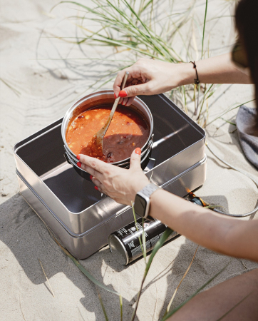 Aragaz de camping si mini gratar portabil, capac tip tocator, alimentare cartus gaz, Enders Pace 1840 [7]