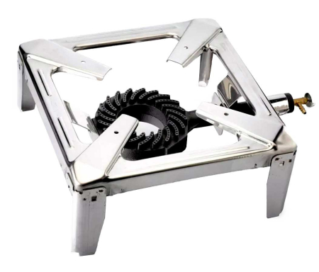 GRĂTARE PE GAZ - Arzator pe gaz, un robinet, patru picioare, 30 x 30 cm, patrat, 3,5 kW Perfect Home 650CE/1 PH16578