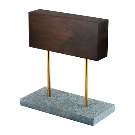 Bloc magnetic pentru cutite din lemn de nuc cu baza din piatra naturala Style de Vie MAGNWALSTEEN [1]