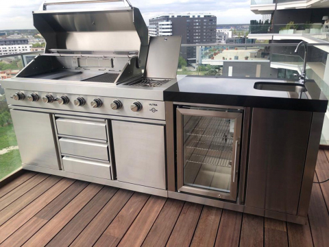 Bucatarie de exterior modulara, gratar pe gaz si carbune cu Air System ALL GRILL Top-Line Ultra 100930 [33]
