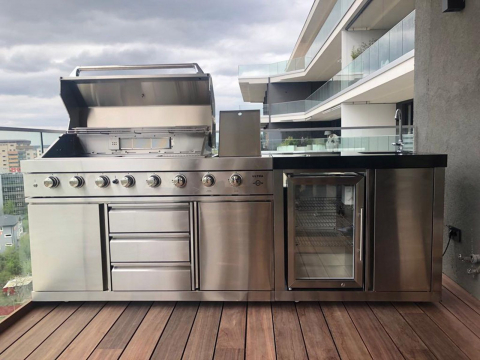 Bucatarie de exterior modulara, gratar pe gaz si carbune cu Air System ALL GRILL Top-Line Ultra 100930 [29]