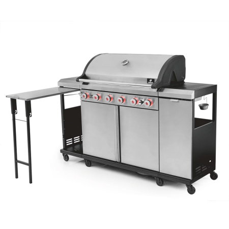 GRĂTARE DE GRĂDINĂ - Bucatarie de exterior pe gaz Grill Chef Landmann 22174, 6 arzatoare inox si 1 arzator ceramic infrarosu MaxX-Zone