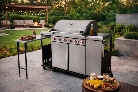 Bucatarie de exterior pe gaz Grill Chef Landmann 22174, 6 arzatoare inox si 1 arzator ceramic infrarosu MaxX-Zone [12]