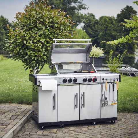 Bucatarie pe gaz, 4 arzatoare inox, arzator infrarosu, grile fonta, Enders Kansas II Pro 4 SIK Profi Turbo 871433 [26]