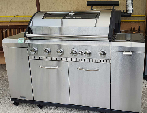 Bucatarie pe gaz Grill Chef Landmann 12120, 6+1 arzatoare inox [8]