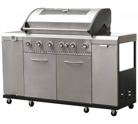 GRĂTARE DE GRĂDINĂ - Bucatarie pe gaz Grill Chef Landmann 12120, 6+1 arzatoare inox