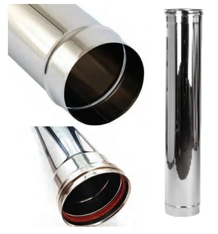 Coșuri de fum din inox - BURLAN INOX CU GARNITURĂ LUNGIME 30 cm GROSIME 0.5 mm