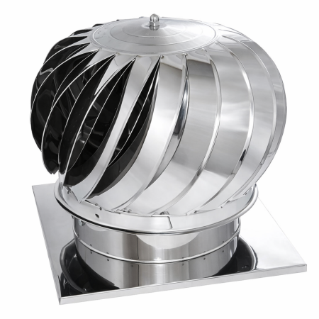 ACCESORII SOBĂ, ȘEMINEU ȘI CUPTOR - Capac terminal rotativ pentru ventilație din inox cu talpă 125 mm