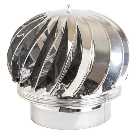 ACCESORII SOBĂ, ȘEMINEU ȘI CUPTOR - Capac terminal rotativ pentru ventilație din inox fără talpă 300 mm