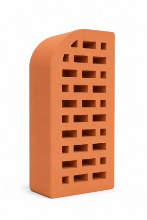 CĂRĂMIDĂ - Cărămidă Klinker (piersică, colț rotunjit) pentru fațade, garduri și grătare – 250 × 120 × 65 mm