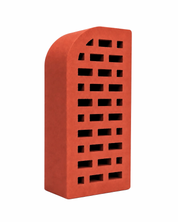 CĂRĂMIDĂ - Cărămidă Klinker (roșu, colț rotunjit) pentru fațade, garduri și grătare – 250 × 120 × 65 mm