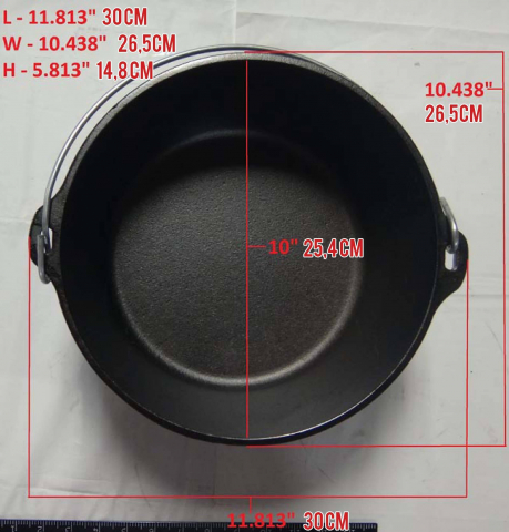 Ceaun din fonta cu capac - cuptor olandez Lodge 25,4 cm 4,7 litri L-10DCO3 [7]