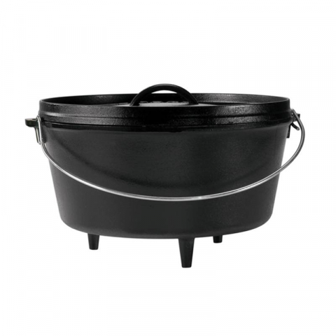 Vase pentru gătit din fontă - Ceaun din fonta cu capac - cuptor olandez Lodge 30,2 cm 7,6 litri L-12DCO3