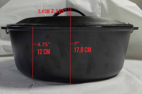 Ceaun din fonta cu capac - cuptor olandez Lodge 33 cm 8,5 litri L-12DO3 [20]