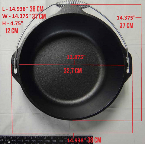 Ceaun din fonta cu capac - cuptor olandez Lodge 33 cm 8,5 litri L-12DO3 [18]