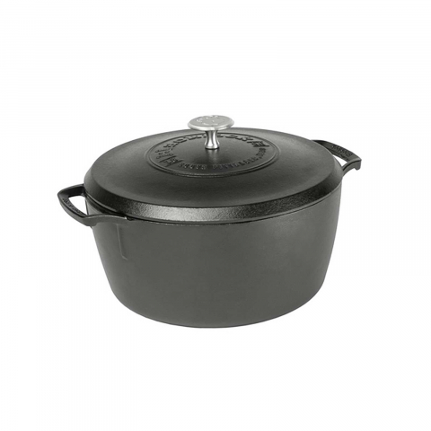 Vase pentru gătit din fontă - Ceaun din fonta cu capac - cuptor olandez Lodge triplu asezonat Blacklock 26 cm 5,2 litri BL02DO