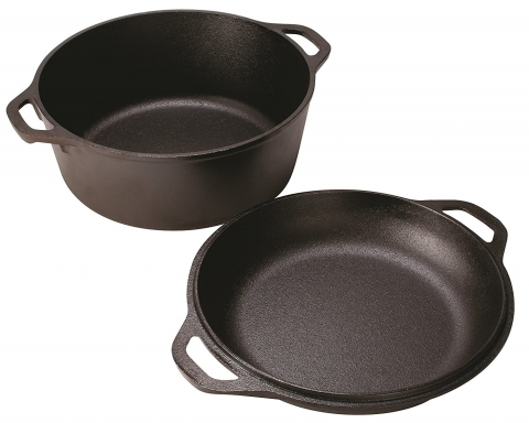 Ceaun din fonta cu capac tip tigaie - cuptor olandez Lodge 25,4 cm 4,7 litri L-8DD3 [2]