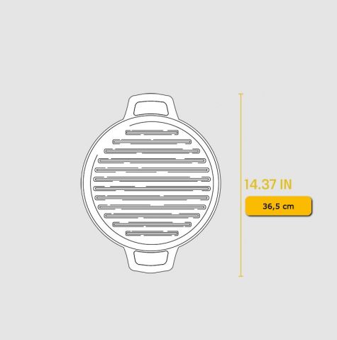 Ceaun din fonta cu capac tip tigaie grill - cuptor olandez Lodge 30,5 cm 5,6 litri L-C6DD [13]