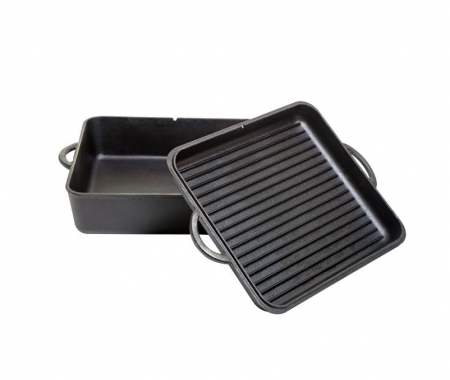 Vase pentru gătit din fontă - CEAUN DIN FONTA DREPTUNGHIULAR CU CAPAC - CUPTOR OLANDEZ 7,6 L CAMP CHEF CC-DO13S