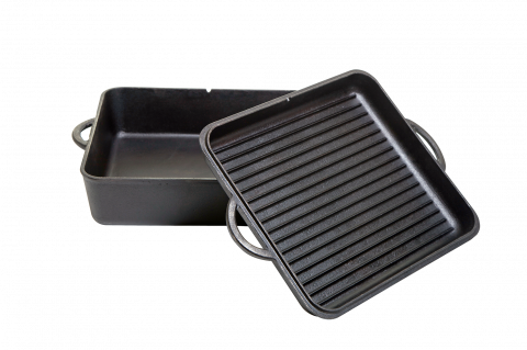 Vase pentru gătit din fontă - Ceaun din fonta dreptunghiular cu capac - cuptor olandez Camp Chef 33 cm 7,6 litri CC-DO13S